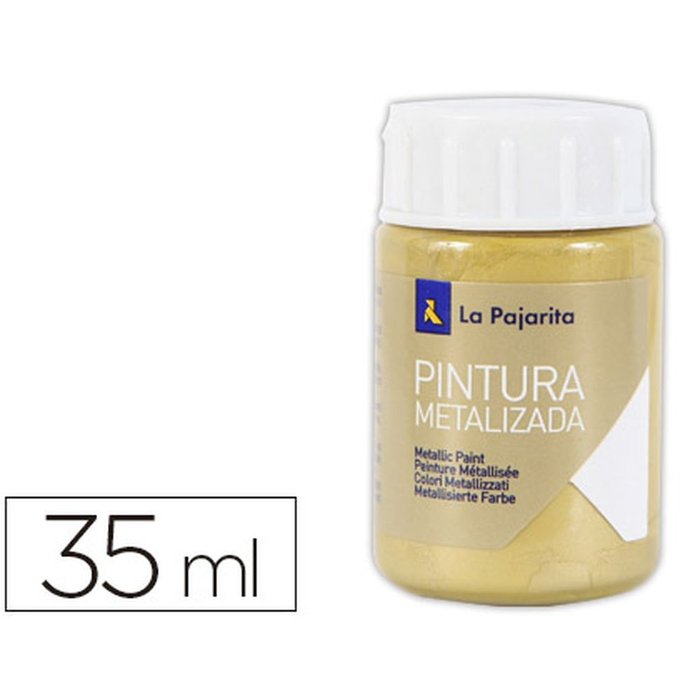 Pintura Pajarita Metalizada 35 ml Oro Rico Marca La Pajarita