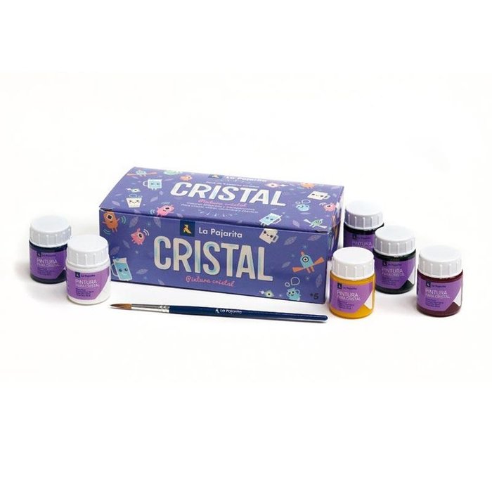 Pintura Pajarita Cristal Kids 6 Col + Pincel La Pajarita