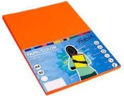 Papel A4 color Naranja Fabrisa para manualidades y oficina