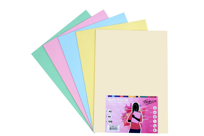 Papel A3 80 g Colores Pastel Surtidos Fabrisa