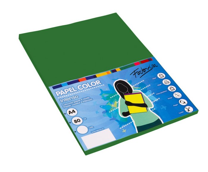 Papel 80 g A4 Verde Oscuro 100 Hojas Fabrisa Imagen principal del producto