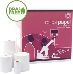Rollos de Papel Térmico Sin BPA Fabrisa 57x55 mm Pack 10 Imagen principal del producto