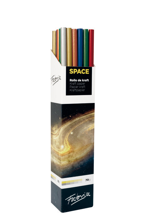 Expositor 30 Rollo Papel Kraft Colores Metalizados Space FABRISA Imagen principal del producto