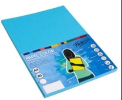 Papel A4 azul turquesa Fabrisa 80 g para manualidades y oficina