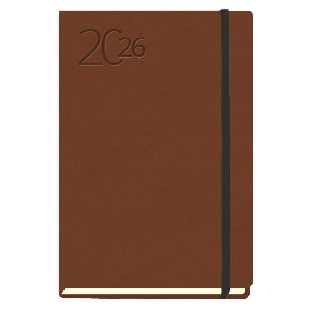 AGENDA ANUAL 2026 BARCINO TAPA FLEXIBLE POLIPIEL MARRON SV | MYRGA