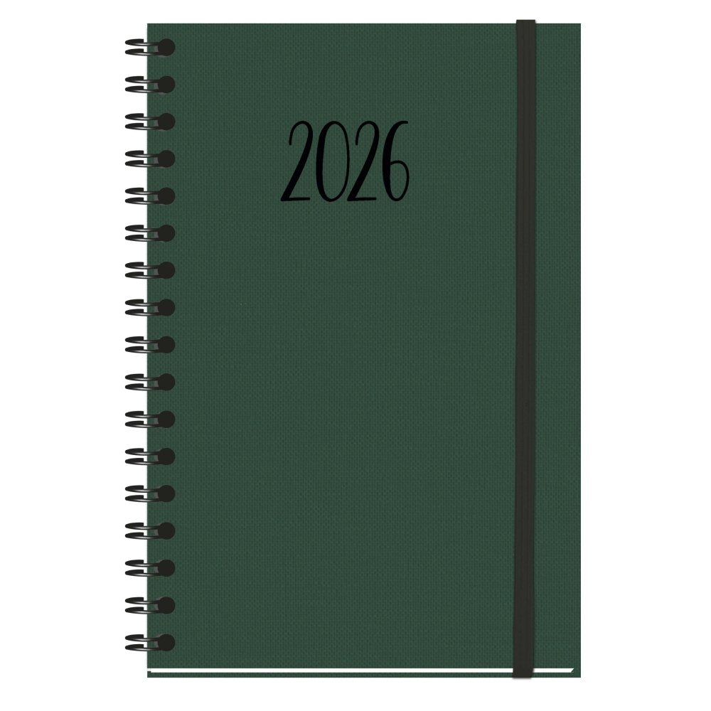 AGENDA ANUAL 2026 NATURE S13 WIREO TAPA DURA TELA VERDE SV | MYRGA Imagen principal del producto