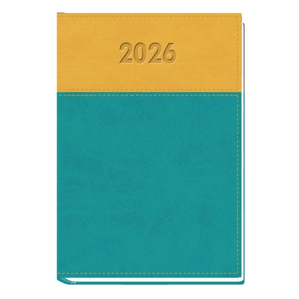 AGENDA ANUAL 2026 ARANJUEZ DIA PAGINA AMARILLO-TURQUESA | MYRGA