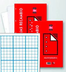 RECAMBIO FOLIO 100H 4 TALADROS 60G RAYADO 46 CUADRICULA | 1 UNIDADES | (MANIPULADOS ZORRILLA)