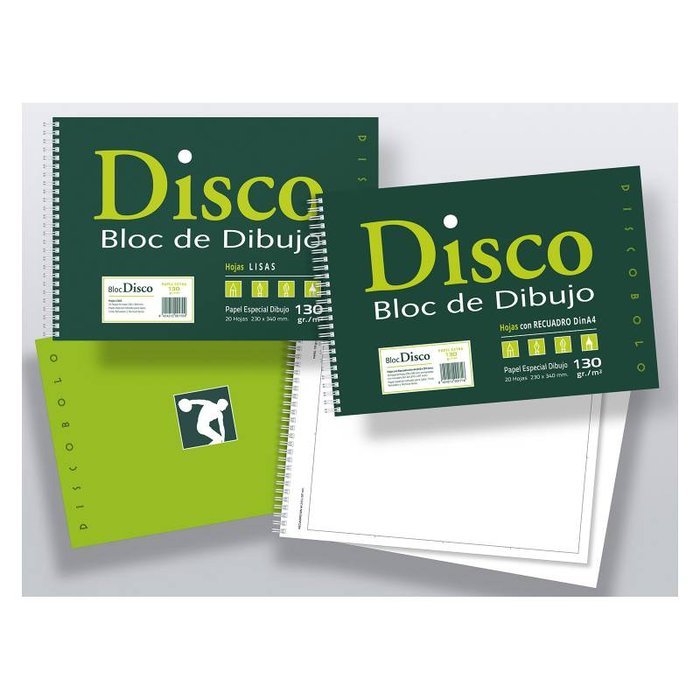 ✅  BLOC DIBUJO FOLIO DISCO 170R CON RECUADRO ESPIRAL Imagen principal del producto
