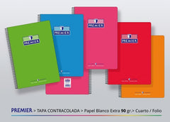 Bloc Espiral A4 Liso 80H 90g | Manipulados Zorrilla | Cartón | Formato A4 | Pack 8 Unidades