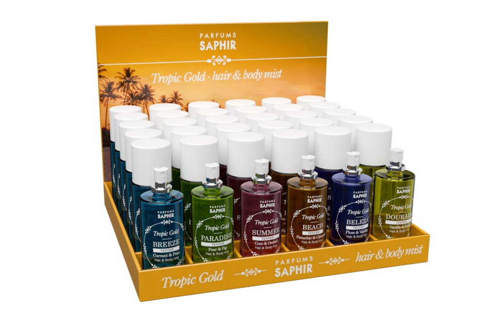Expositor 36 Bruma Hair & Body Mist Saphir Tropic 100 ml Imagen principal del producto