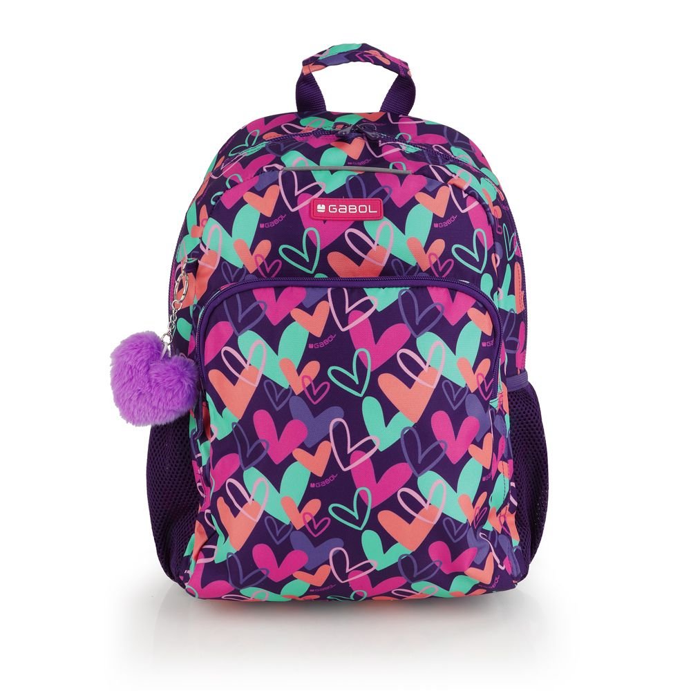Mochila escolar 41x31 Rejilla Pompon Adapt. Kokoro Gabol Escolar