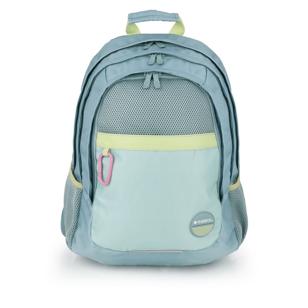 Mochila escolar triple 44x32 Rejilla Whisper verde agua Gabol