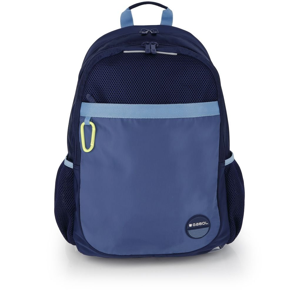 Mochila escolar 46x34 Rejilla Adapt Whisper Azul Gabol Escolar