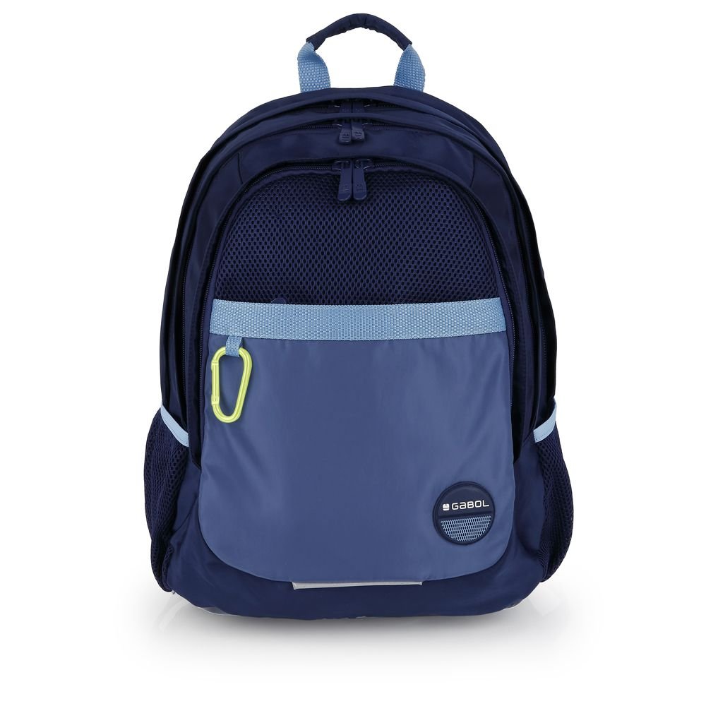 Mochila escolar triple 44x32 Rejilla Whisper Azul Gabol Escolar