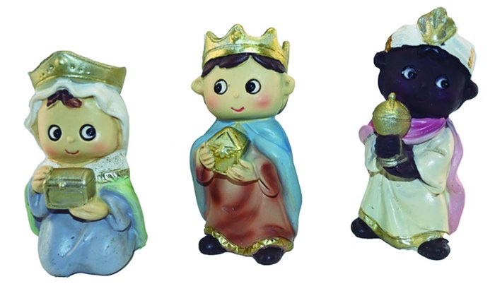 JUEGO DE REYES ADORANDO RESINA REDONDITO 9,5 CM | BELENES PUIG S,L, | 1 UNIDAD | 8425158203516