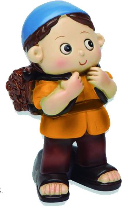 Figura Pastor con Leña Resina Redondito 9,5 cm Belénes Puig S.L.