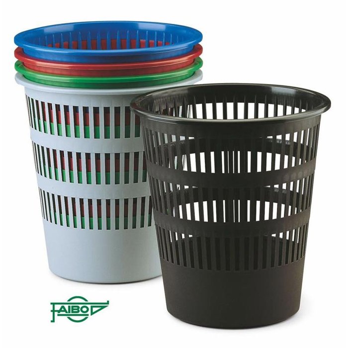 Papelera de Plástico Rejilla Colores Surtidos 12 Litros FAPI