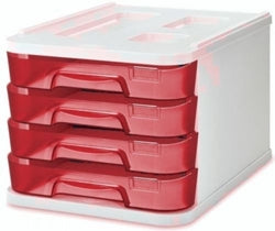 Fichero Cajones Sobremesa Rojo FAIBO para Oficina y Estudio Imagen principal del producto