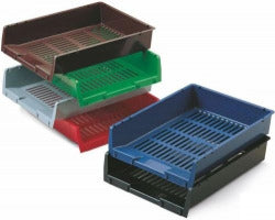 Bandeja sobremesa plástico rejilla azul FAIBO pack 10