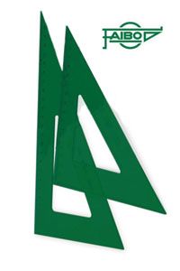 Escuadra Verde 25 cm Faibo para dibujo y medición Imagen principal del producto