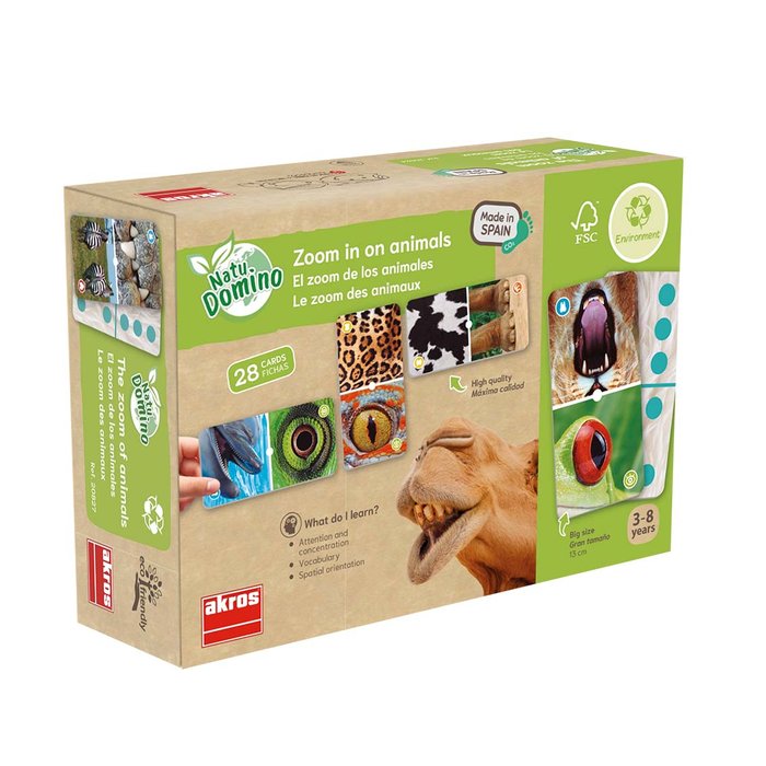 JUEGO AKROS NATUDOMINO EL ZOOM DE LOS ANIMALES | nan | AKROS | 8426804208275 Imagen secundaria del producto