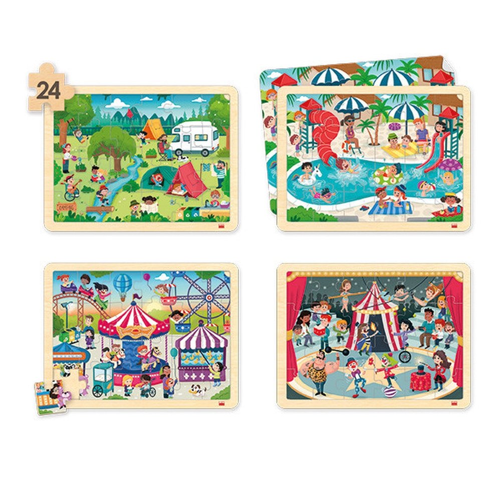Set 4 Puzzles Tiempo Libre y Vida Social AKROS Imagen principal del producto