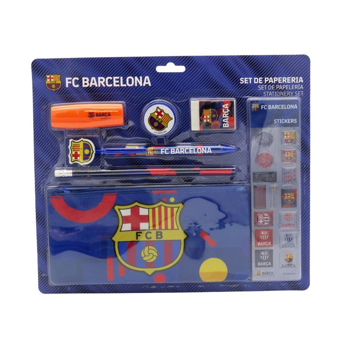 Set de Papelería con Pegatinas FC Barcelona CYP