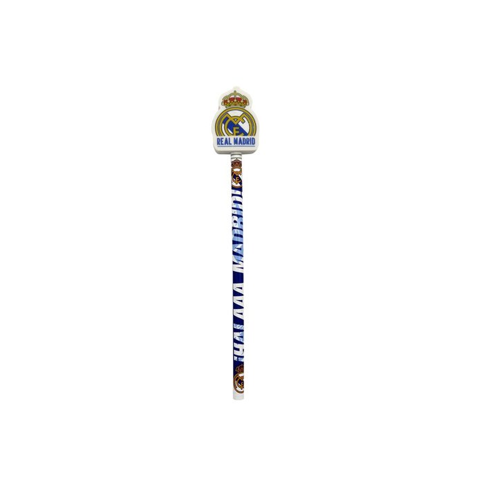 LAPIZ CON GOMA DECORADA REAL MADRID