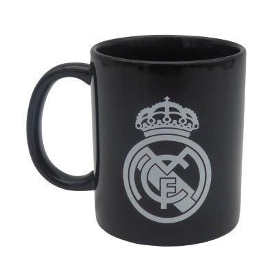TAZA CERAMICA NEGRA CON ESCUDO BLANCO EN CAJA REAL MADRID | CYP | 1 UNIDAD | 8426842114170