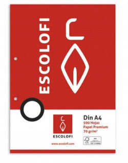 Recambio A4 500H 70G Pauta Montessori ESCOLOFI