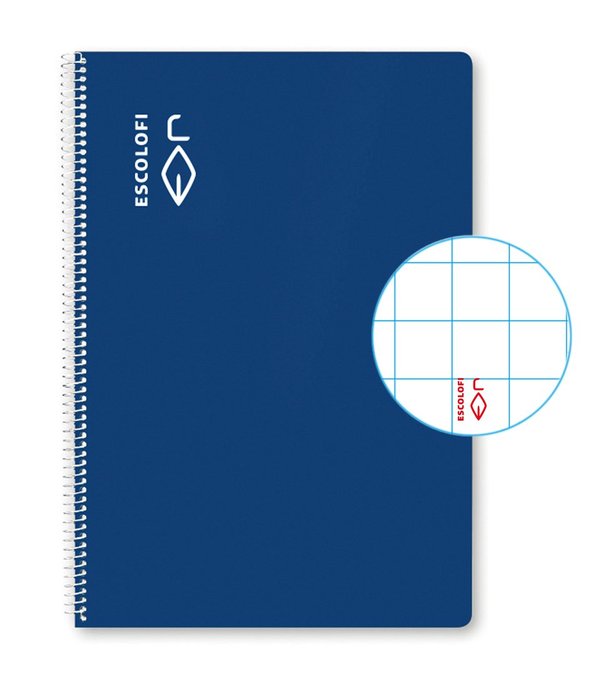 Bloc Espiral A4 Liso 90g | Escolofi | Cartón | Formato A4 | Pack 5 Unidades