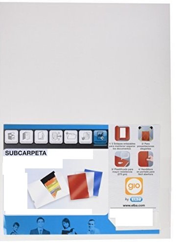 SUBCARPETA A4 ELBA 150GR PASTEL BLANCO | 50 UNIDADES | (GIO)