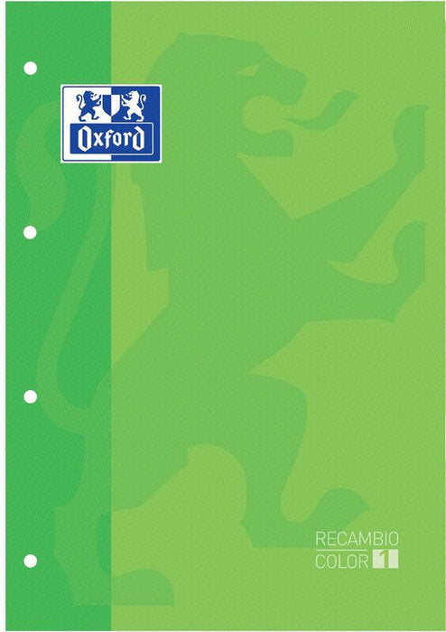 RECAMBIO A4 4 TALADROS 80H CUADRO 5MM OXFORD VERDE MANZANA | 1 UNIDADES | (OXFORD)