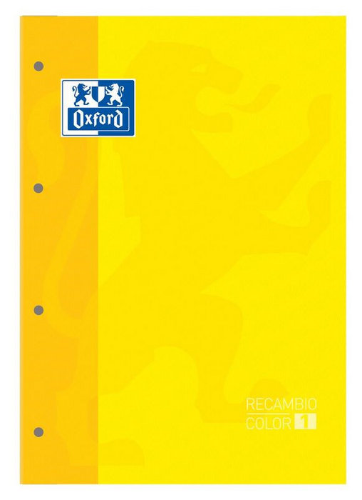 RECAMBIO A4 4 TALADROS 80H CUADRO 5MM OXFORD AMARILLO | 1 UNIDADES | (OXFORD) Imagen principal del producto