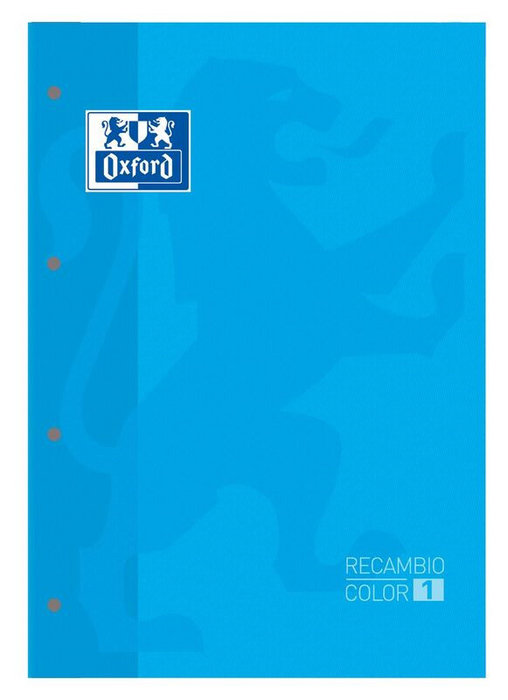 RECAMBIO A4 4 TALADROS 80H CUADRO 5MM OXFORD AZUL TURQUESA | 1 UNIDADES | (OXFORD) Imagen principal del producto