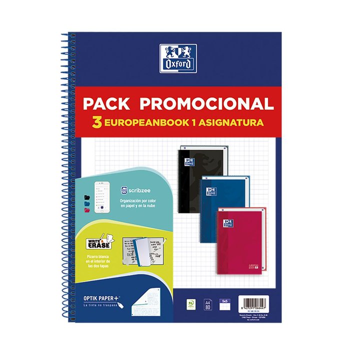 Bloc Espiral Estándar Liso 80H 90g | Oxford | Cartón | Formato Estándar | Pack 1 Unidades Imagen principal del producto