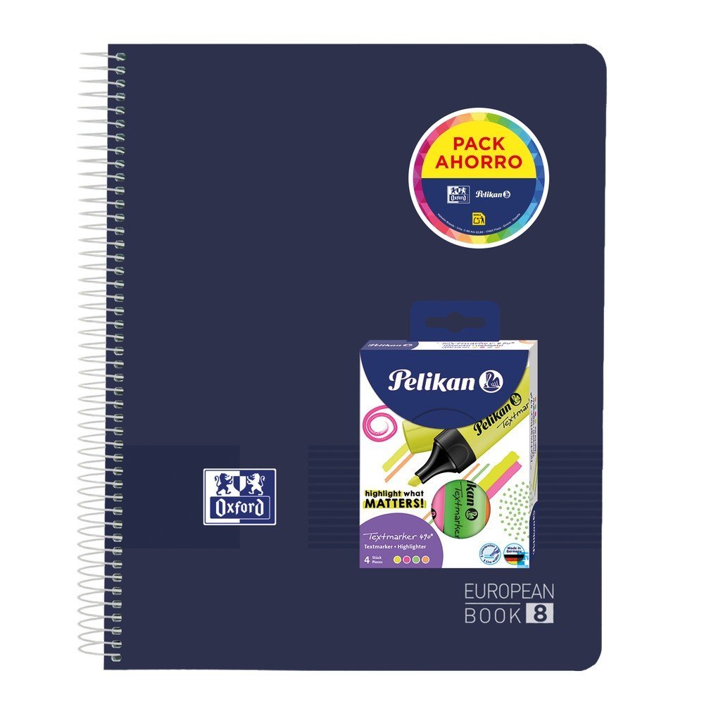 Bloc A4 Europeanbook8 Cuadro 5x5 y Marcadores Fluor 4U Oxford Imagen principal del producto