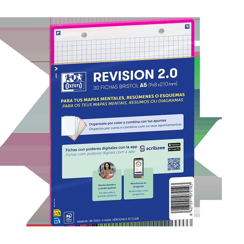 Bloc Espiral Estándar Liso 90g | Oxford | Cartón | Formato Estándar | Pack 1 Unidades