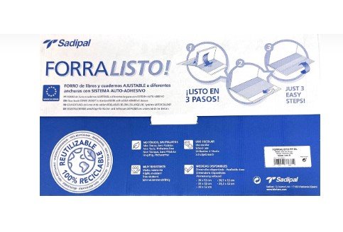 Forro Ajustable 29x52 cm Sadipal Pack 10 unidades Imagen principal del producto
