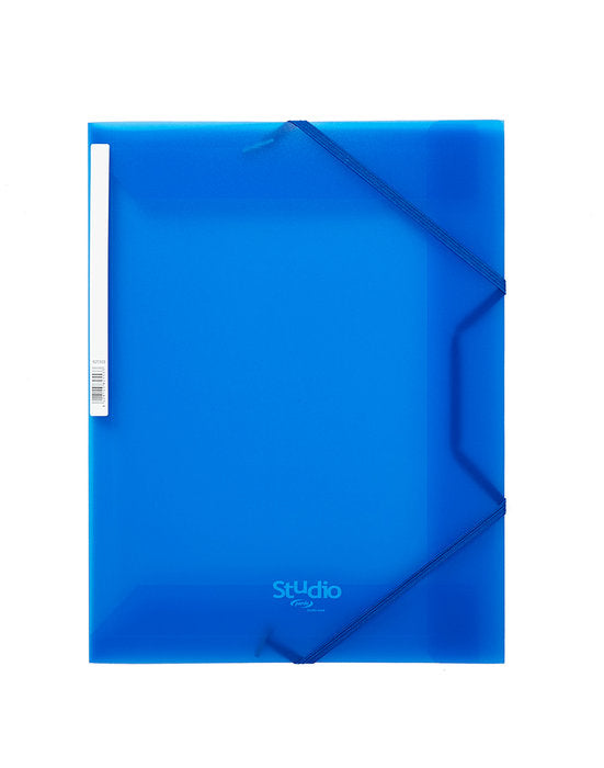 Carpeta PP con Solapas y Cierre Goma Azul Pardo