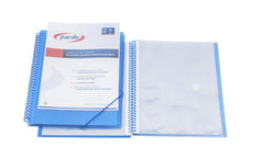 CARPETA 20 FUNDAS ESPIRAL GOMA PERSONALIZABLE AZUL | 1 UNIDADES | (PARDO)