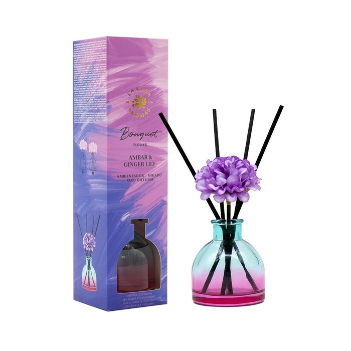 MIKADO BOUQUET FLOWER AMBAR&GINGER LILY 40M | CASA AROMAS/FLOR DE MAYO | ENVASE 12 UDS. UNIDAD | 8428390062491
