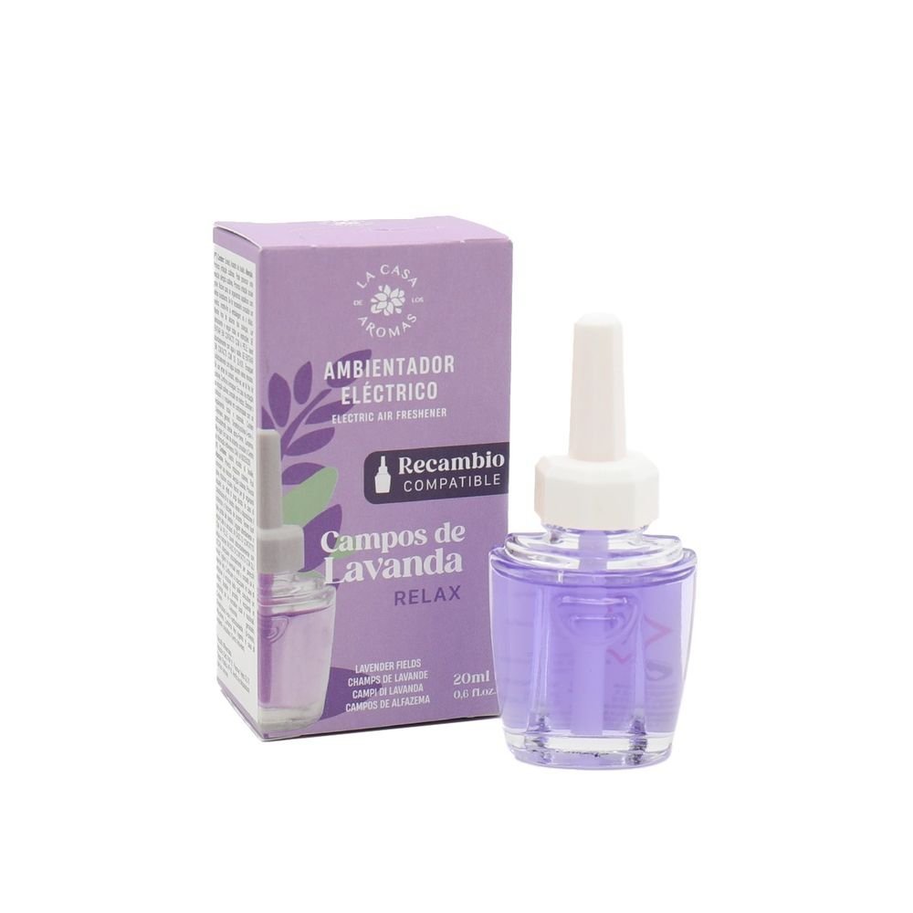 RECAMBIO AMBIENTADOR ELECTRICO CAMPOS DE LAVANDA 20ML MIK | CASA AROMAS/FLOR DE MAYO | ENVASE 7 UDS. UNIDAD | 8428390063382