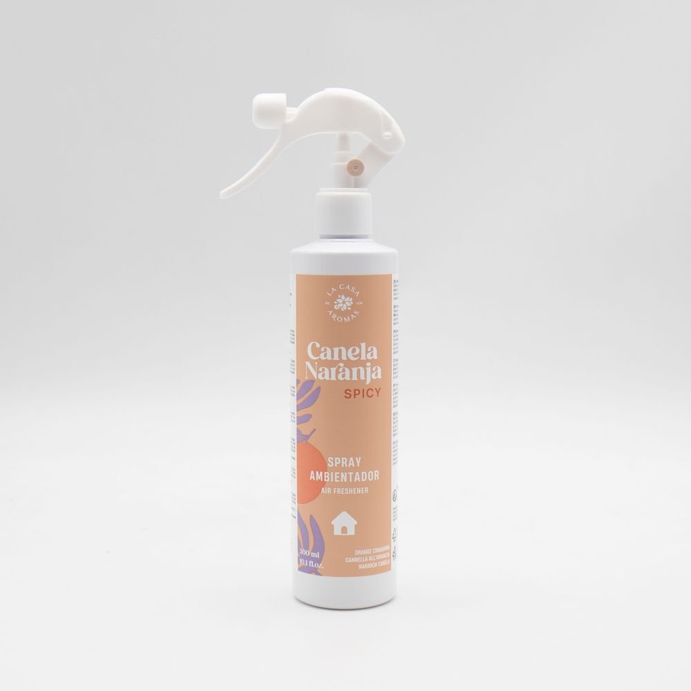 AMBIENTADOR SPRAY HOGAR CANELA NARANJA 300ML | CASA AROMAS/FLOR DE MAYO | ENVASE 8 UDS. UNIDAD | 8428390063894