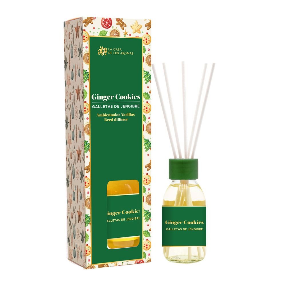 MIKADO NAVIDAD GALLETA JENGIBRE 95ML | CASA AROMAS/FLOR DE MAYO | ENVASE 8 UDS. UNIDAD | 8428390063948