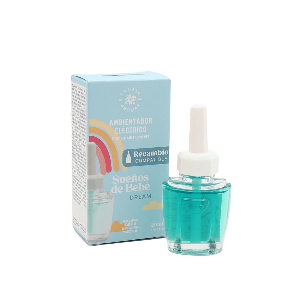 RECAMBIO AMBIENTADOR ELECTRICO SUEÑOS DE BEBE 20ML MIK | CASA AROMAS/FLOR DE MAYO | ENVASE 7 UDS. UNIDAD | 8428390064167