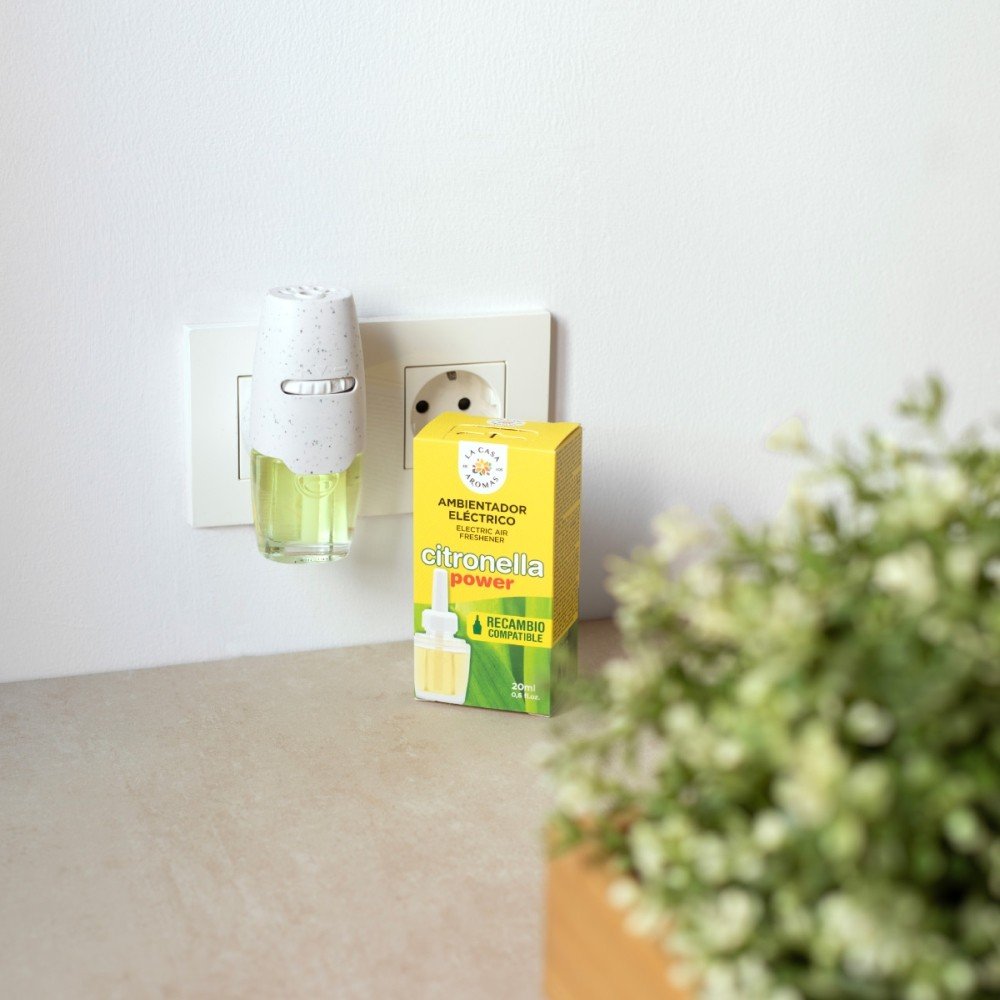 Expositor 7 Ambientador Eléctrico Citronela 20 ml Casa Aromas Flor de Mayo