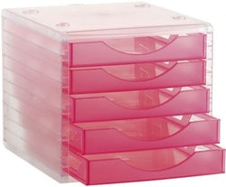 Módulo 5 Cajones Rosa Traslucido ARCHIVO 2000