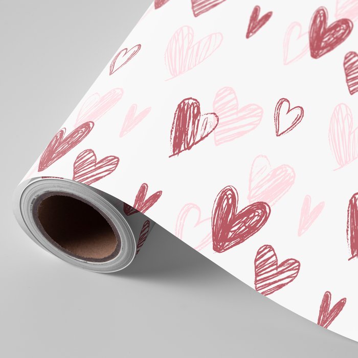 PAPEL REGALO BOBINA 31CM 2K CORAZONES | WONDER WRAPPER | 1 UNIDAD | 8429640000034
